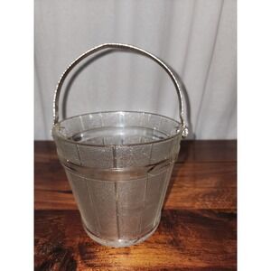 Glass Ice Bucket‎ Vintage Silver Handle Candy Dish
